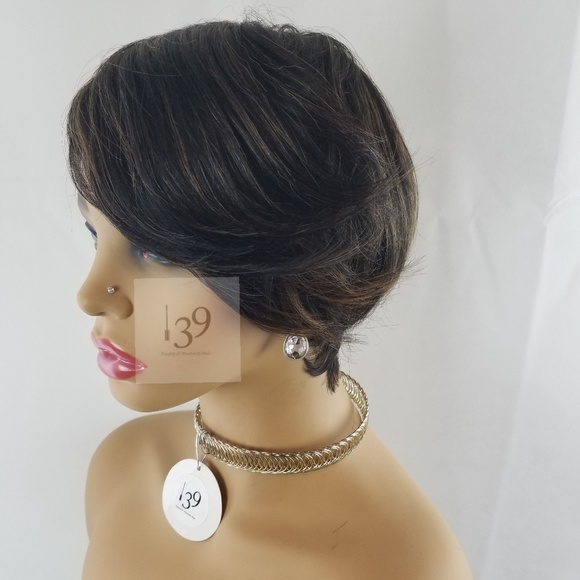 Human hair honey blonde ombre pixiewig